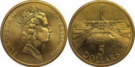 Weltmünzen und Medaillen, Australien / Australia. Parliament. 5 Dollars 1988. Aluminium-Bronze. KM 102. Stempelglanz