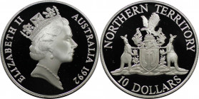 Weltmünzen und Medaillen, Australien / Australia. Elisabeth II. "NORTHERN TERRITORY". 10 Dollars 1992. 20,0 g. 0.925 Silber. 0.59 OZ. KM 188. Polierte...