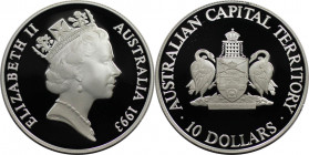Weltmünzen und Medaillen, Australien / Australia. Elisabeth II. "AUSTRALIAN CAPITAL TERRITORY". 10 Dollars 1993. 20,0 g. 0.925 Silber. 0.59 OZ. KM 210...