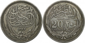 Weltmünzen und Medaillen, Ägypten / Egypt. Hussein Kamil (1914-1917). 20 Piastres 1917. Silber. KM 321. Fast Vorzüglich