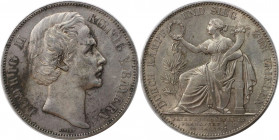 Altdeutsche Münzen und Medaillen, BAYERN / BAVARIA. Ludwig II. (1864-1886). Vereinstaler 1871, „Siegestaler“ mit der „Bavaria“. Silber. AKS 188. Vorzü...
