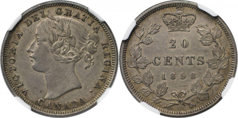 Weltmünzen und Medaillen, Kanada / Canada. Victoria (1819-1901). 20 Cents 1858. ...