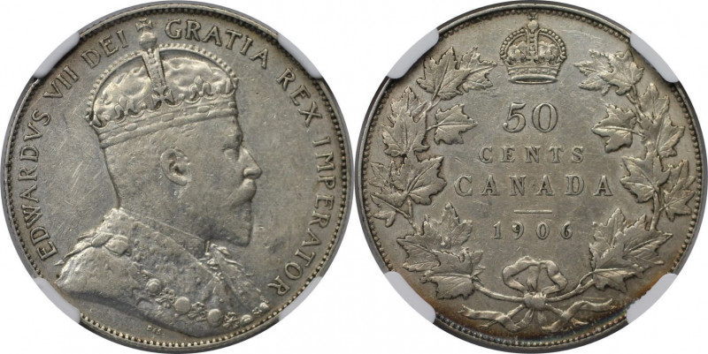 Weltmünzen und Medaillen, Kanada / Canada. Edward VII. (1901-1910). 50 Cents 190...