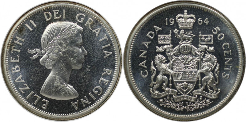 Weltmünzen und Medaillen, Kanada / Canada. Elizabeth II. 50 Cents 1964. 11,66 g....