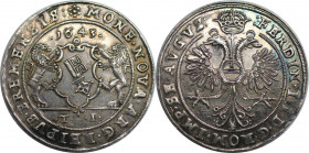 Altdeutsche Münzen und Medaillen, BREMEN - STADT. 1/2 Reichstaler 1643 TI, mit Titel Ferdinands III. Silber. 14,42 g. Jungk 522. Vorzüglich. Selten! (...