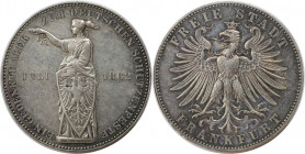 Altdeutsche Münzen und Medaillen, FRANKFURT - STADT. Gedenktaler 1862, Schützenfest. Silber. AKS 44. Vorzüglich