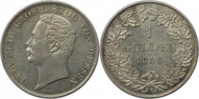 Altdeutsche Münzen und Medaillen, HESSEN - DARMSTADT. Ludwig III. (1848-1877). 1 Gulden 1856, Darmstadt. Silber. AKS 123, Jaeger 49b. Sehr schön-vorzü...