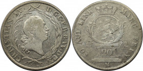 Altdeutsche Münzen und Medaillen, PFALZ - BIRKENFELD - ZWEIBRÜCKEN. Christian IV. (1735-1775). 20 Kreuzer 1762 M. Silber. KM 38. Sehr schön