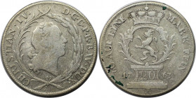 Altdeutsche Münzen und Medaillen, PFALZ - BIRKENFELD - ZWEIBRÜCKEN. Christian IV. (1735-1775). 20 Kreuzer 1763 M. Silber. KM 38. Kl.Flecken. Sehr schö...