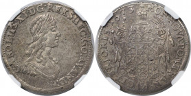 Altdeutsche Münzen und Medaillen, POMERANIA. Karl XI. (1660-1697) Schweden. 1/3 Taler 1673 DS, Unter schwedischer Besatzung Struck. Kleine Minze Randc...