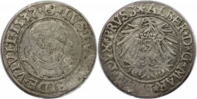 Altdeutsche Münzen und Medaillen, PREUßEN. Albrecht von Brandenburg (1525-1568). Groschen 1537. Silber. 1,78 g. Sehr schön
