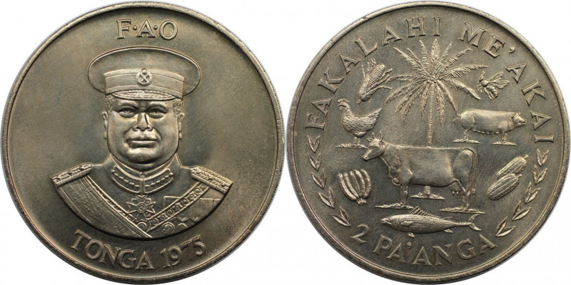 Weltmünzen und Medaillen, Tonga. Serie: F.A.O. 2 Pa'anga 1975. Kupfer-Nickel. KM...