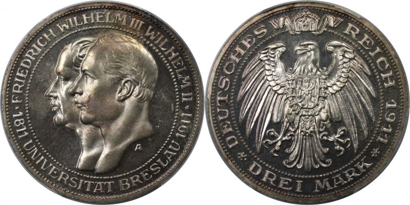 Deutsche Münzen und Medaillen ab 1871, REICHSSILBERMÜNZEN, Preußen. Wilhelm II. ...