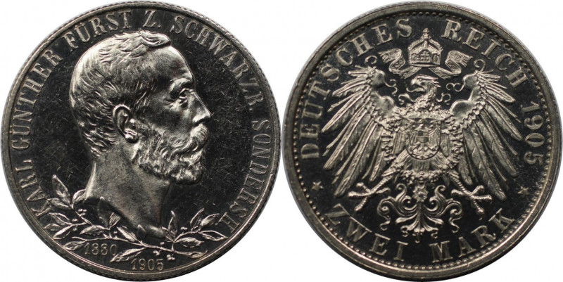 Deutsche Münzen und Medaillen ab 1871, REICHSSILBERMÜNZEN, Schwarzburg-Sonderhau...