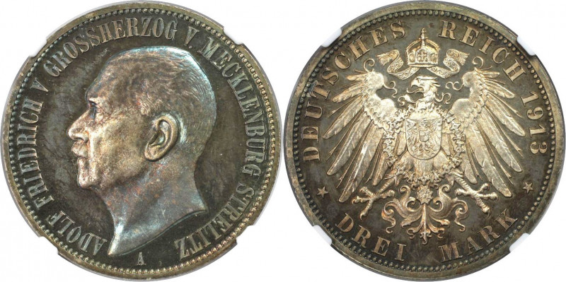Deutsche Münzen und Medaillen ab 1871, REICHSSILBERMÜNZEN, Mecklenburg-Strelitz....