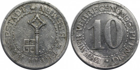 Deutsche Münzen und Medaillen ab 1871, DEUTSCHE NEBENGEBIETE. Freie Hansestadt Bremen. 10 Bremer Verrechnungs-Pfennig 1924. Jaeger N42. Sehr Schön