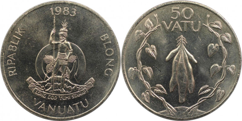 Weltmünzen und Medaillen, Vanuatu. Serie: F.A.O. 50 Vatu 1983. Kupfer-Nickel. KM...