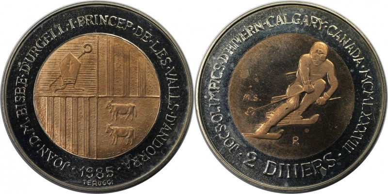 Europäische Münzen und Medaillen, Andorra. XV. Olympische Winterspiele, Calgary ...