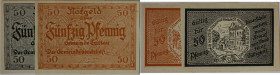 Banknoten, Deutschland / Germany, Lots und Sammlungen. Notgeld Trittau (SH), Gemeinde 2 x 50 Pfennig ND (1922). G/M 1347.1. Lot von 2 Banknoten. I-II
