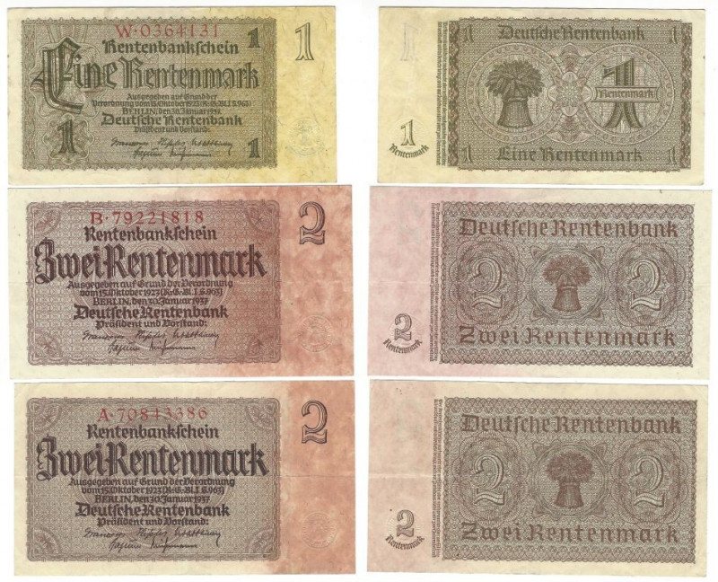 Banknoten, Deutschland / Germany, Lots und Sammlungen. Deutsche Rentenbark (1923...