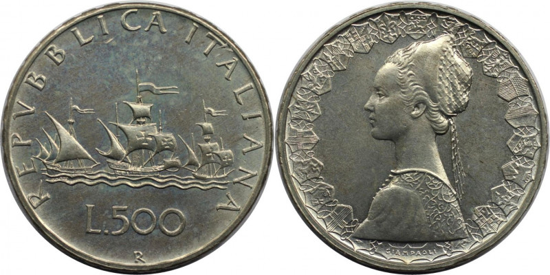 Europäische Münzen und Medaillen, Italien / Italy. 500 Lire 1965 R. 11,0 g. 0.83...