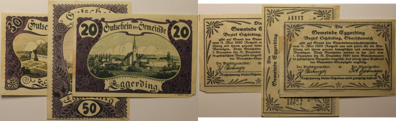 Banknoten, Österreich / Austria, Lots und Sammlungen. Notgeld der Stadt Eggerdin...