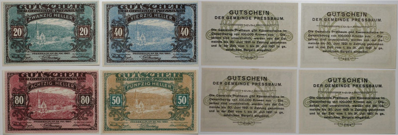 Banknoten, Österreich / Austria, Lots und Sammlungen. Notgeld Pressbaum, Gemeind...