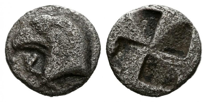 AEOLIS, Kyme. Hemióbolo. (Ar. 0,42g/8mm). 480-450 a.C. (SNG Copenhagen 32). Anv:...