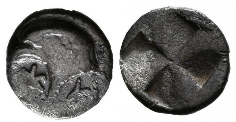 AEOLIS, Kyme. Hemióbolo. (Ar. 0,47g/8mm). 480-450 a.C. (SNG Copenhagen 32). Anv:...