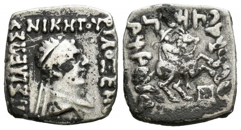 BACTRIA, Philoxenos Aniketos. Dracma. (Ar. 2,45g/15mm). 125-110 a.C. (Seaby 7664...