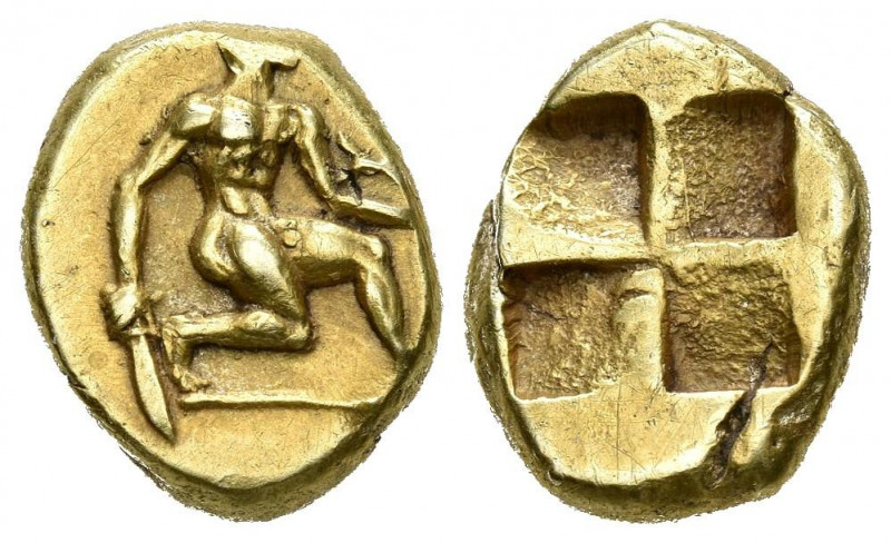 MISIA, Kyzikos. Hekté. (El. 2,61g/12mm). 500-450 a.C. (Seaby 3822). Anv: Figura ...