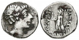 REYES DE CAPADOCIA, Ariobarzanes II. Dracma. (Ar. 4,27g/16mm). 63-52 a.C. Eusebeia. (HGC 7, 851). Anv: Cabeza laureada de Ariobarzanes II a derecha. R...