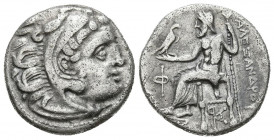 REYES DE MACEDONIA, Alejandro III el Grande. Dracma. (Ar. 4,16g/17mm). 336-323 a.C. Kolophon. (Price 1817). Anv: Cabeza de Alejandro III a derecha con...