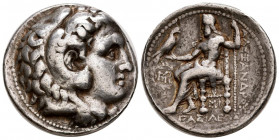 REYES DE MACEDONIA, Alejandro III el Grande. Tetradracma. (Ar. 16,77g/27mm). 311-300 a.C. Babilonia. (Price 3746). Anv: Cabeza de Hércules a derecha c...