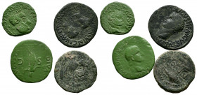 Interesante y bonito conjunto de tres monedas íberas, de las cecas de Cartagonova, Tarraco y Sexi y una moneda de Galba acuñada en Tarraco. A EXAMINAR...