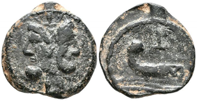 ACUÑACIONES ANONIMAS. As de imitación hispánica. (Ae. 22,02g/30mm). 100 a.C. Rom...