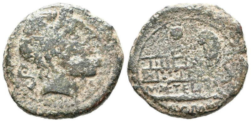 GENS CAECILIA. Semis. (Ae. 7,85g/23mm). 127 a.C. Roma. (Crawford 263/3a). Anv: C...