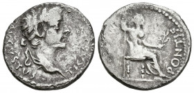 TIBERIO. Denario. (Ar. 3,41g/18mm). 36-37 d.C. Lugdunum. (RIC 30). Anv: Cabeza de Tiberio a derecha, alrededor leyenda: TI CAESAR DIVI AVG AVGVSTVS. R...