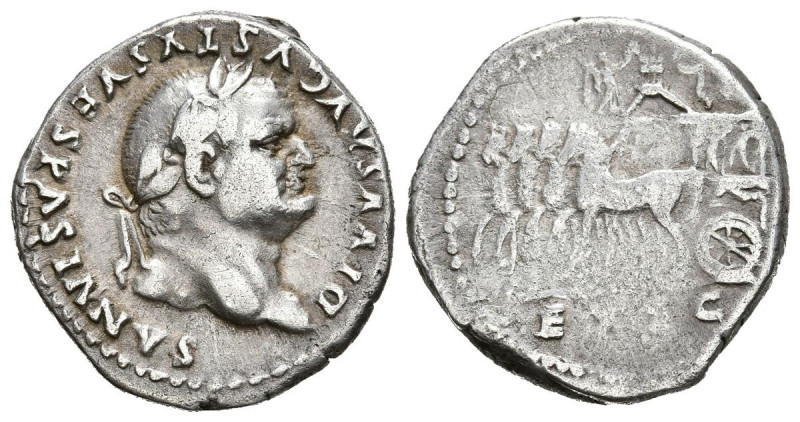 DIVO VESPASIANO. Denario. (Ar. 3,21g/19mm). 80-81 d.C. Roma. (RIC 361). Anv: Cab...