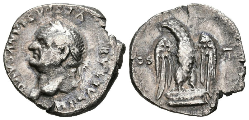 VESPASIANO. Denario. (Ar. 2,78g/18mm). 76 d.C. Roma. (RIC 848). Anv: Cabeza laur...