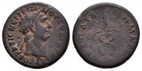 TRAJANO. Ae16. (Ae. 2,56g/16mm). 98-99 d.C. Seleucis y Pieria, Antioquía. (RPC 3657). Anv: Cabeza laureada de Trajano a derecha, alredor leyenda grieg...