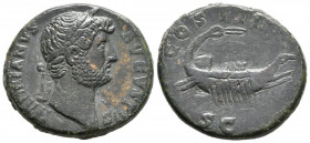 ADRIANO. As. (Ae. 10,91g/26mm). 124-125 d.C. Roma. (RIC 673). Anv: Cabeza laureada de Adriano a derecha, alrededor leyenda: HADRIANVS AVGVSTVS. Rev: G...
