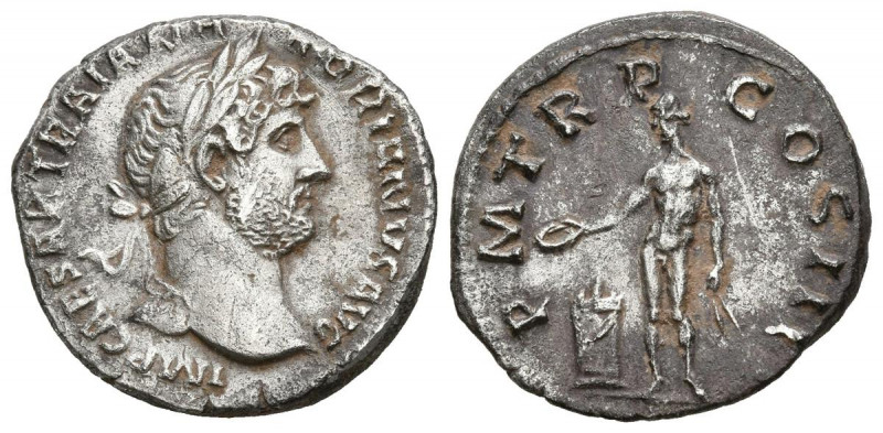 ADRIANO. Denario. (Ar. 3,39g/18mm). 119-122 d.C. Roma. (RIC 533). Anv: Cabeza la...