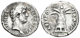 ADRIANO. Denario. (Ar. 3,21g/18mm). 137-138 d.C. Roma. (RIC 2316). Anv: Cabeza de Adriano a derecha, alrededor leyenda: HADRIANVS AVG COS III P P. Rev...