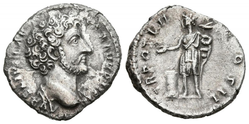 MARCO AURELIO. Denario. (Ar. 3,19g/18mm). 152-153 d.C. Roma. (RIC 458). Anv: Cab...