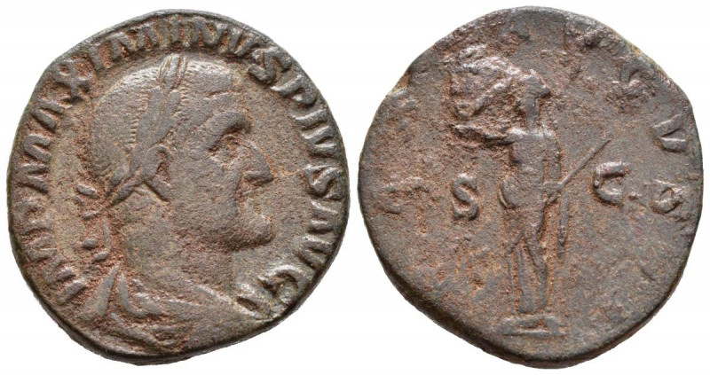 MAXIMINO I. Sestercio. (Ae. 17,07g/29mm). 235-236 d.C. Roma. (RIC 58). Anv. Bust...