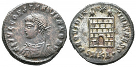 CONSTANTINO II. Follis. (Ae. 3,60g/20mm). 324-325 d.C. Cícico. (RIC 47). Anv: Busto diademado, drapeado y con coraza de Constantino II a izquierda, al...
