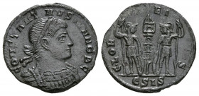 CONSTANTINO II. Follis. (Ae. 1,54g/17mm). 330-333 d.C. Siscia. (RIC 262). Anv: Busto diademado con coraza de Constantino II a derecha, alrededor leyen...