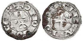 VIZCONDADO DE BEARN, a nombre de Centul (1150-1240). Dinero.(Ve. 0,80g/18mm). Morlá. (Cru.V.S. 166). Anv: PAX dentro de orla de puntos, alrededor leye...