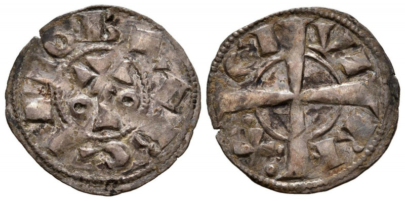 ALFONSO II (1164-1196). Dinero (Ve. 0,97g/20mm). S/D. Barcelona. (Cru. V.S. 296)...